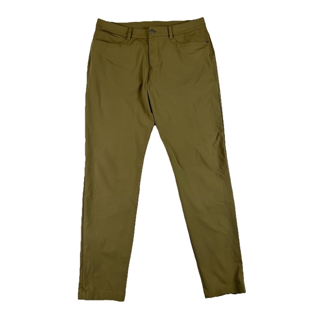 Lululemon ABC Slim-Fit Pant Warpstreme Men's Sz 34 Stretch‎ Comfort Khaki Casual